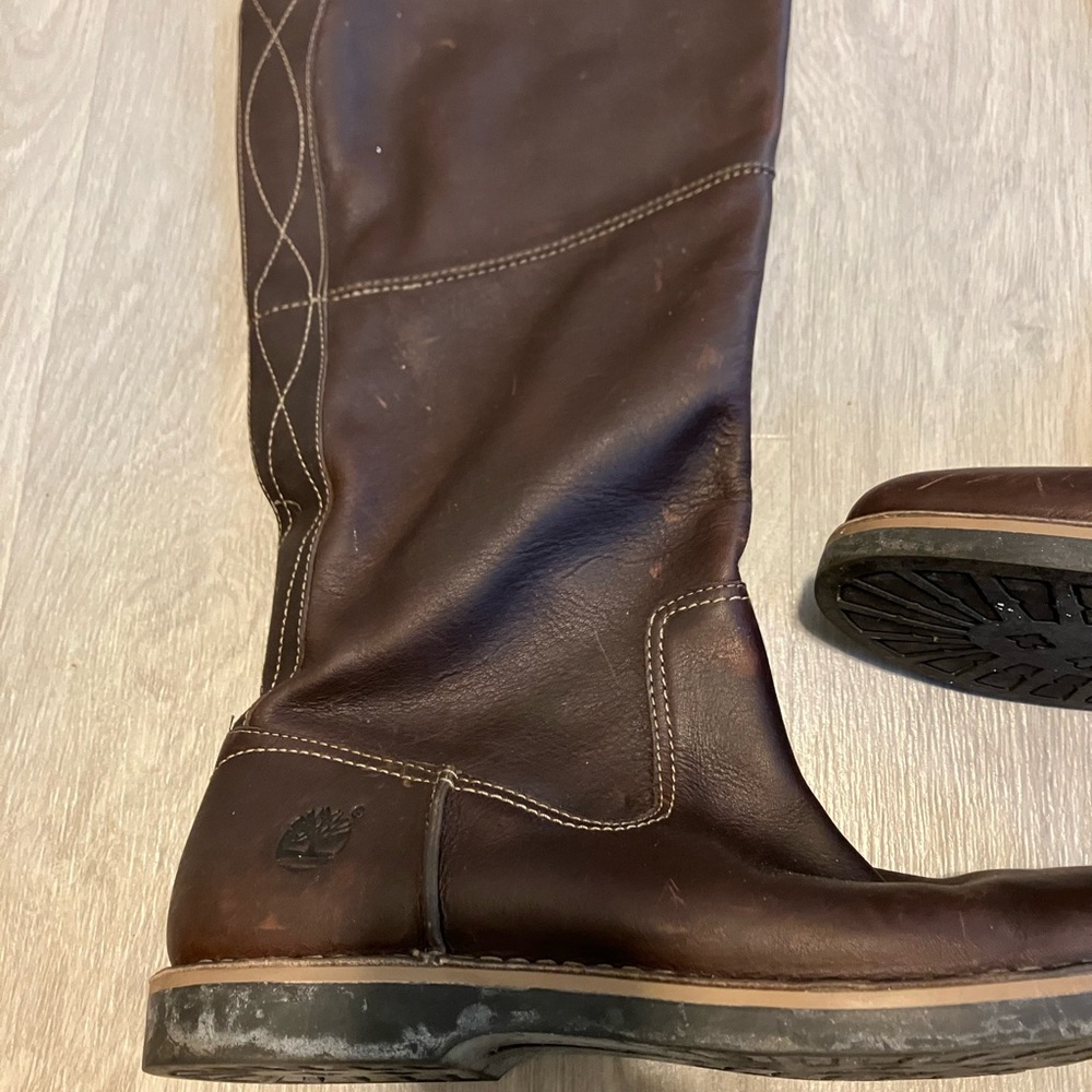 Brown Timberland Leather Knee-High Boots - Picture 2 of 7